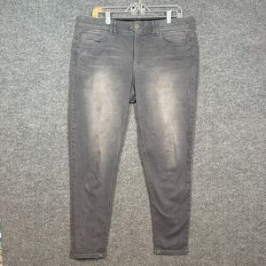 Democracy Jeans Womens 14 Gray AB Technology Skinny Stretch Waist Plus Size
